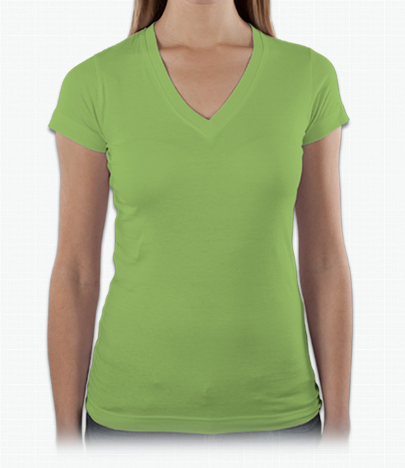 LAT Ladies Junior Fine Jersey V-Neck