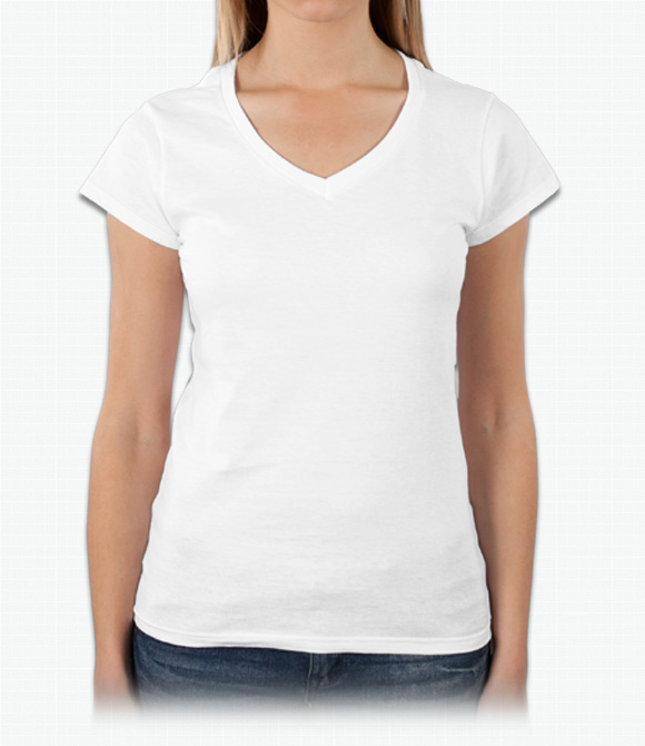 Custom Gildan Ladies 4 5 Oz Softstyle Junior Fit V Neck T Shirt Design Online