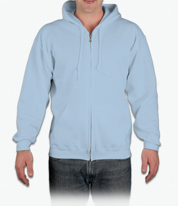 light blue zip up