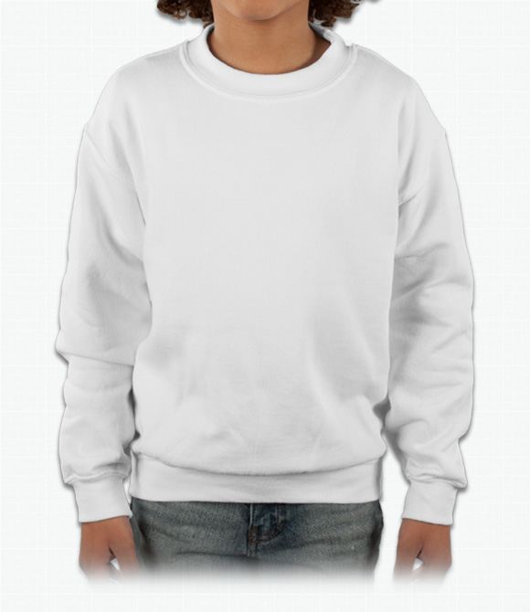 white gildan crewneck