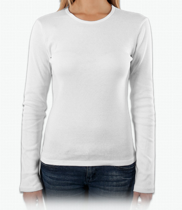 Printed ribbed long sleeve T-shirt - Women