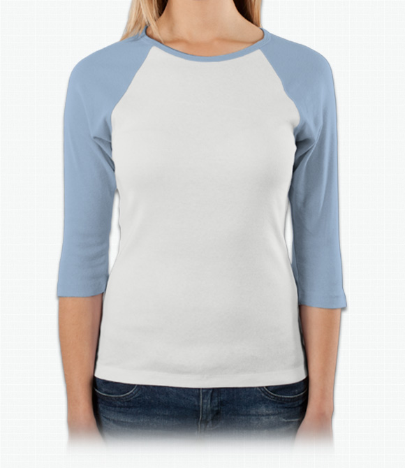 Bella Ladies 5.8 oz. 1x1 Baby Rib 3/4-Sleeve Contrast Raglan T-Shirt image