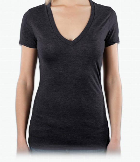 Custom Women's Deep V-neck T-Shirt