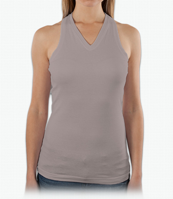 LAT Junior Fine Jersey V-Neck Racerback Longer Length Tank image