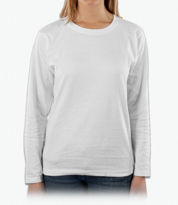 Cheap Custom Anvil Ladies 100% Cotton Long Sleeve T-Shirt